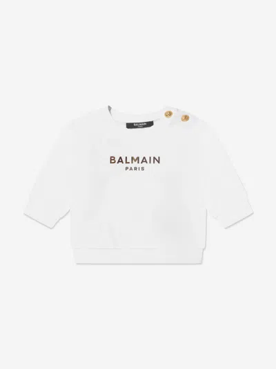 Balmain Baby Boys Logo Sweatshirt In White