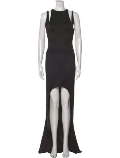 Pre-owned Balmain Baby Cashmere Long Dress In Gray