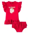 Balmain Baby Cotton Jersey Dress In Red