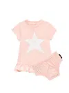 BALMAIN BABY GIRL'S STAR JERSEY T-SHIRT DRESS & BLOOMERS SET