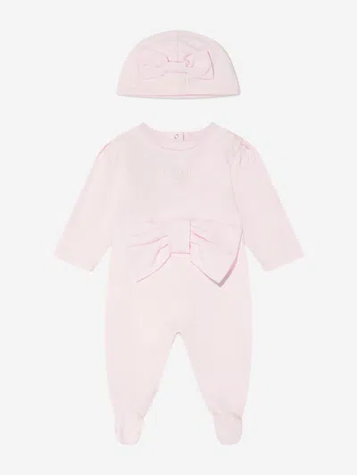 Balmain Baby Girls Babygrow Gift Set In Pink