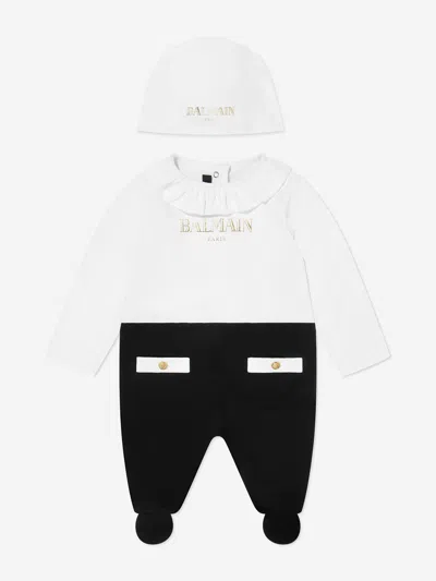 Balmain Kids'  Baby Girls Babygrow Gift Set In White