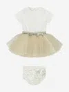 Balmain Baby Girls Jersey And Tulle Dress In White