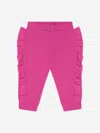 BALMAIN BABY GIRLS RUFFLE TRIM SWEATPANTS 36 MTHS PINK