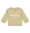 Balmain Baby Logo Cotton-blend Sweatshirt In Green