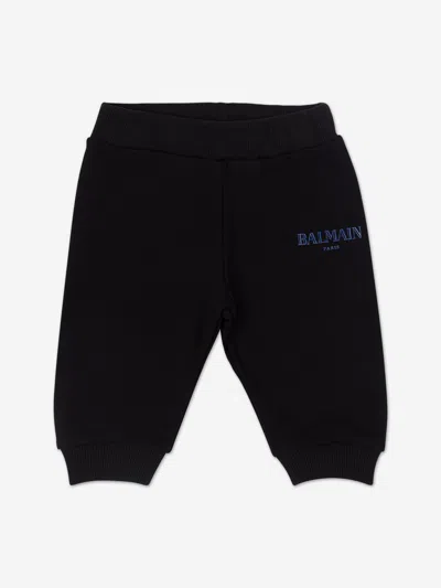 Balmain Kids'  Baby Logo Joggers In Black