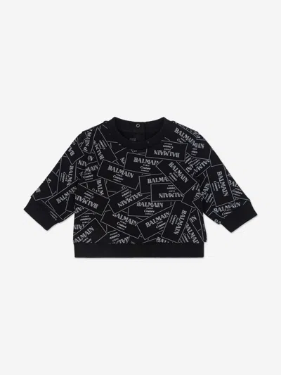 Balmain Baby Logo Print Sweatshirt In Black