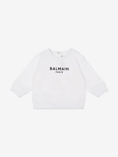 Balmain Baby Logo Sweatshirt In White