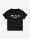 Balmain Baby Logo T-shirt In Black