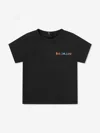 Balmain Baby Logo T-shirt In Black