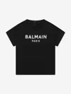 Balmain Baby Logo T-shirt In Black