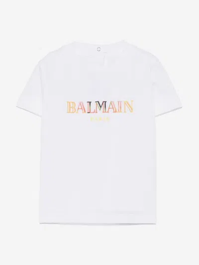 Balmain Kids'  Baby Logo T-shirt In White