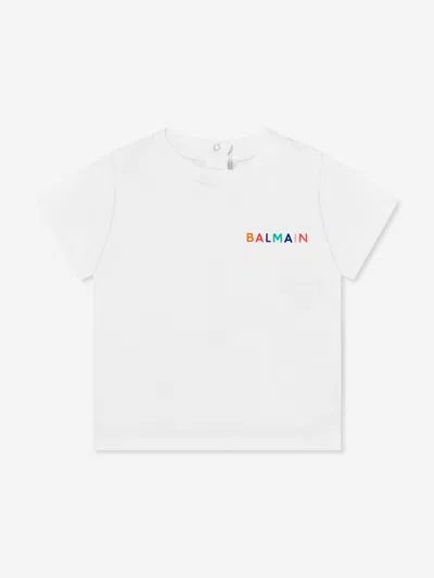 Balmain Kids'  Baby Logo T-shirt In White