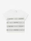 Balmain Baby Striped Logo T-shirt In White