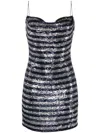 Balmain Babydoll Cowl Neck Glitter Short Dress Clothing In Silver