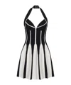 Balmain Backless Knit Short Halter Skater Dress In Black