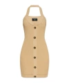 Balmain Ribbed Halterneck Mini Dress In Nude