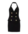 Balmain 6 Buttons Long Halterneck Knit Dress Clothing In Black