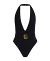 Balmain Pb Labyrinth One-piece Swimsuit In Black