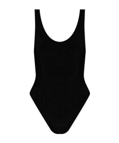 Balmain Embroidered-logo One-piece Swimsuit In Black