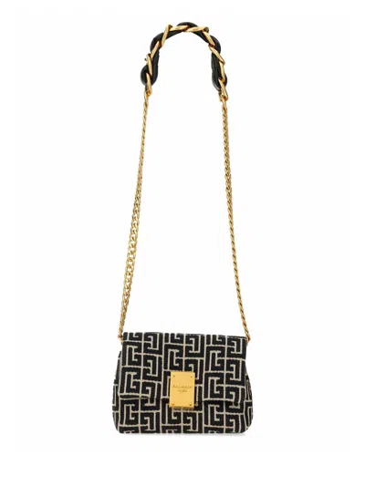 Balmain 1945 Mini Shoulder Bag In Black