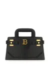 Balmain Structured Small B-buzz Handbag In Calf Leather In Black