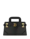 Balmain Structured Small B-buzz Handbag In Calf Leather In Black