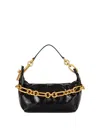 Balmain Sync Black Mini Handbag With Chain-link And Logo Plaque In Leather Woman In Black