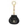 Balmain Pulse Leather Key Ring In Black