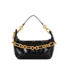 Balmain Sync Black Medium Shoulder Bag With Chain-link And Logo Plaque In Leather Woman