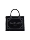 Balmain B Army Medium Shopper Tote Bag In Suede In Black