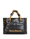 Balmain Women's 1945 Soft Tote Bag In Crackled Calfskin In Black