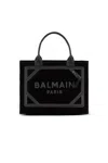 Balmain Black Suede B-army Shopper In Black