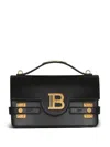 Balmain B-buzz 17 Leather Shoulder Bag In Black