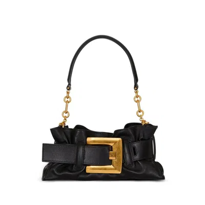 Balmain Mini Anthem Bag In Embossed Crocodile-print Calfskin In Black