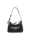 Balmain Women's B-army Handbag In Monogrammed Canvas And Leather In Black