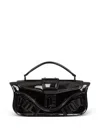 Balmain Detachable Strap Leather Clutch Bag In Black