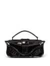 Balmain Detachable Strap Leather Clutch Bag In Black