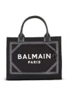 Balmain Women's B-army 42 Monogram Canvas And Leather Tote Bag In Black