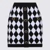 Balmain "jacquard Diamond Pattern Mini In Noir/blanc