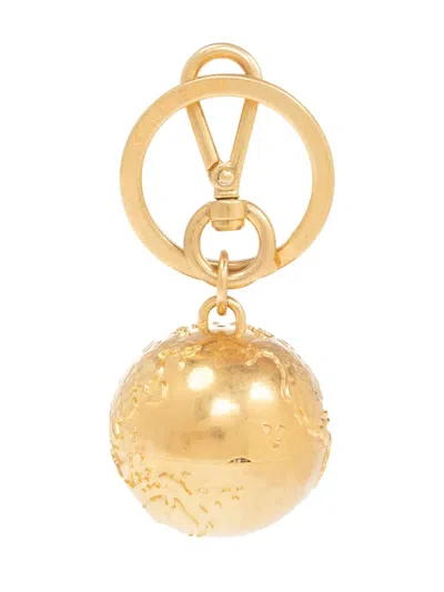 Balmain Ball-charm Keychain In Gold