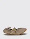 Balmain Buckle-strap Ballet Flats In Gray