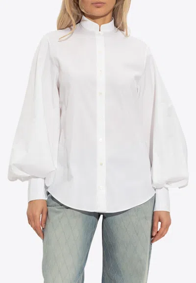 Balmain Balloon-sleeved Blouse In White