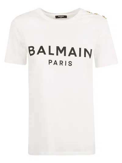 Balmain - T-shirt In Blanc Noir