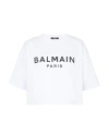 Balmain Cropped Logo T-shirt In White