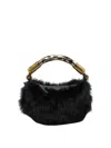 Balmain Black Mini Ebene Handbag In Black