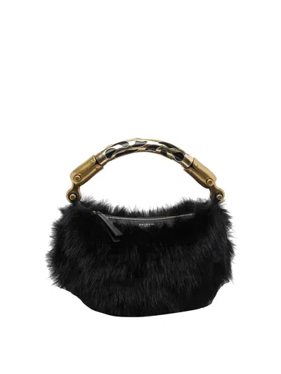Balmain Black Mini Ebene Handbag