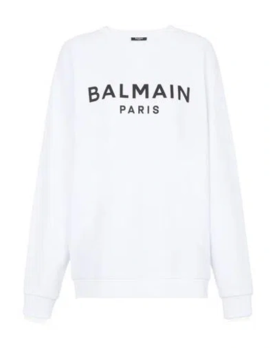 Balmain Black Sweatshirts Man Sweatshirt White Size Xl Cotton