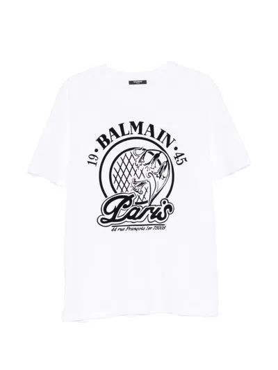 BALMAIN BALMAIN BALMAIN BLACK/WHITE T-SHIRTS AND POLOS.
