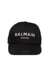 Balmain Logo Embroidered Baseball Cap In Black